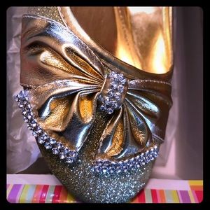 Gold rhinestone flats